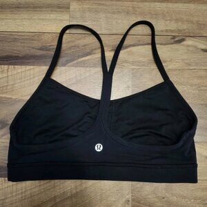 Lululemon Flow Y Bra Black Nulu Light Support Size 8 Euc
